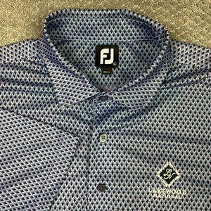 FootJoy Shirt Mens XL Lilac Purple Black Polo Golf Performance Geometric Diamond